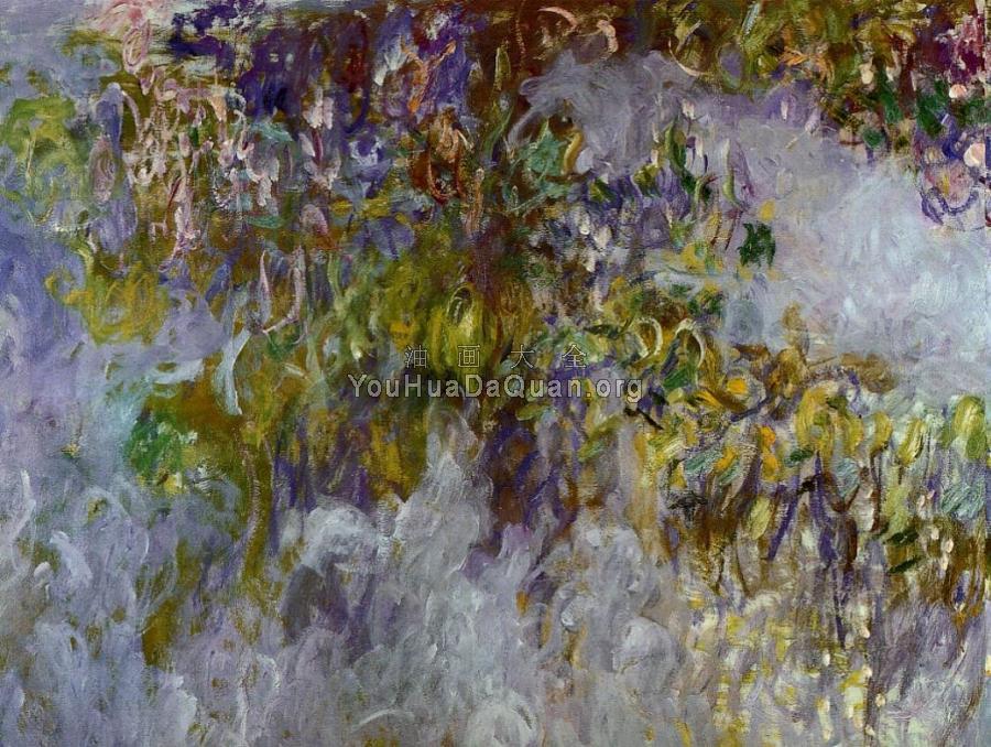 Wisteria, left half - 克劳德·莫奈